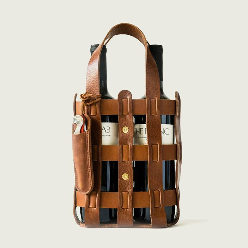 Sac à vin en cuir