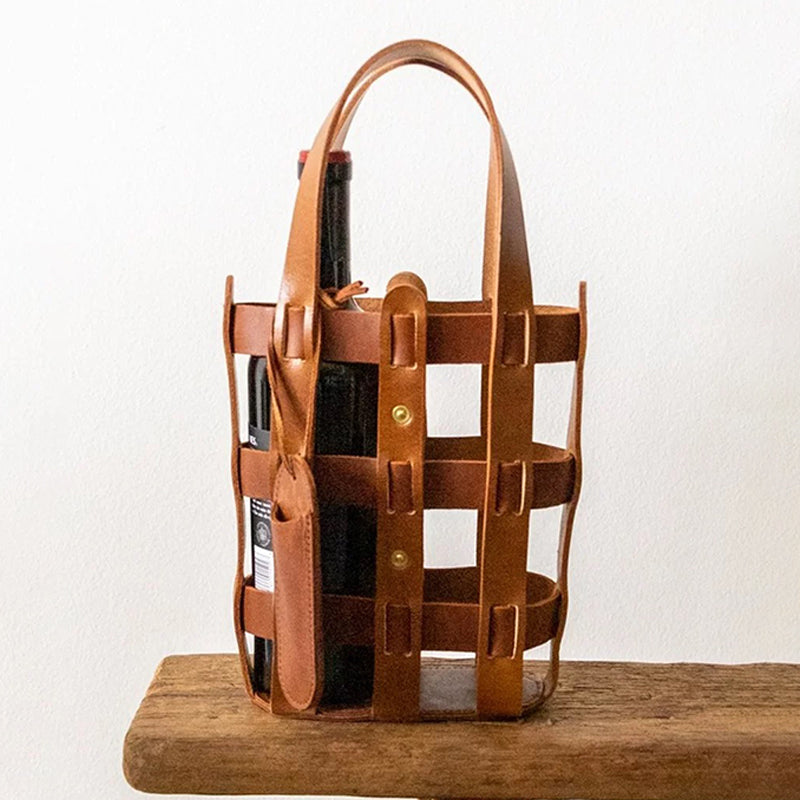 Sac à vin en cuir