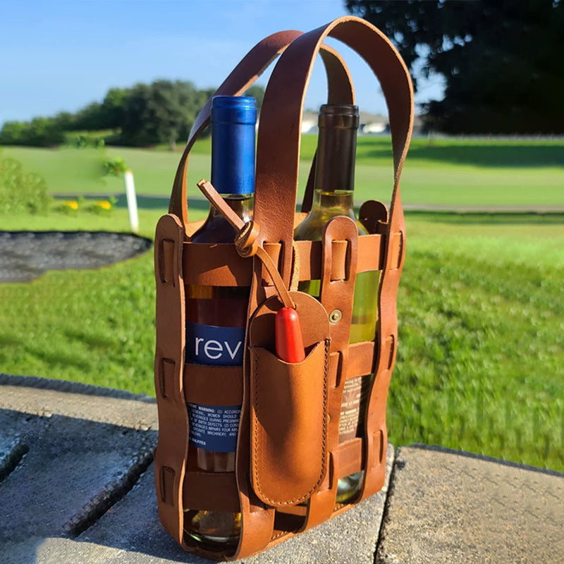 Sac à vin en cuir