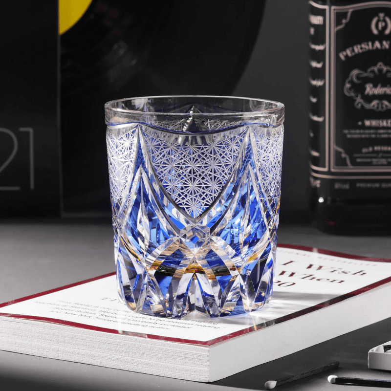 Verre à Whisky en Cristal Bleu