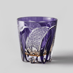 Verre à Whisky en Cristal Violet Taillé à la Main