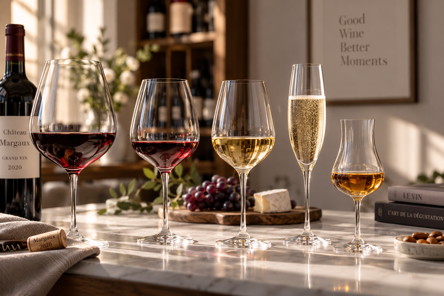 Différents verres à vin pour choisir selon le cépage