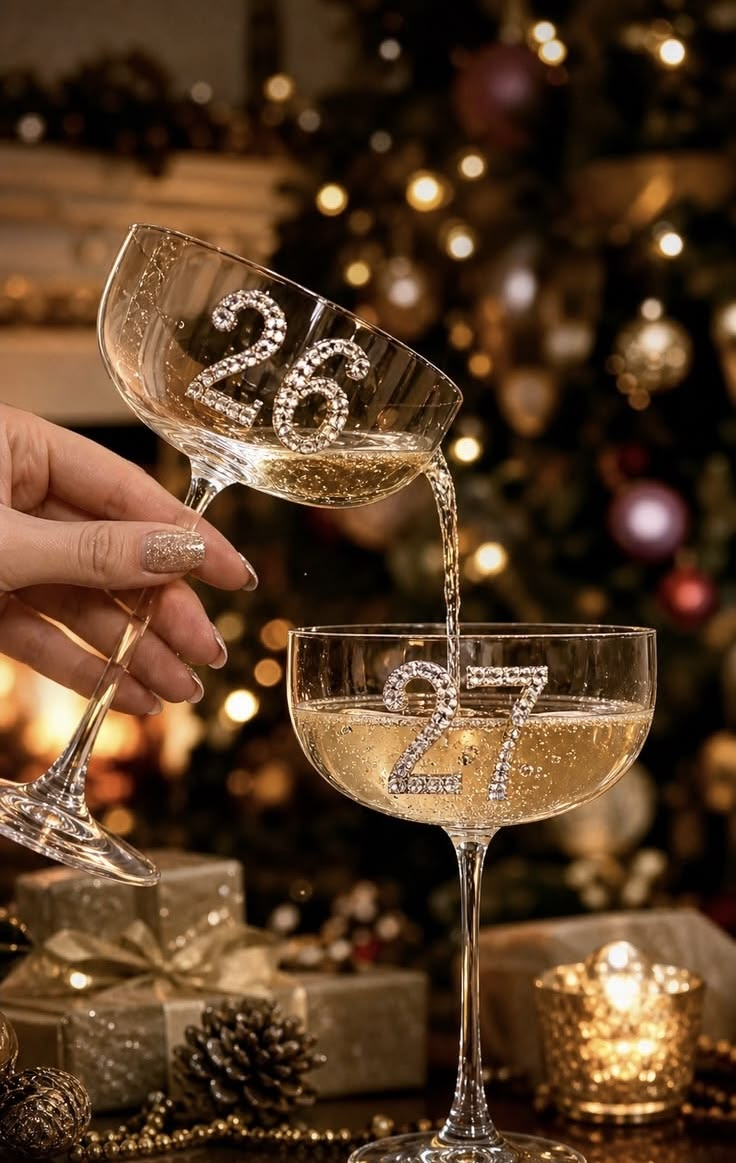 Coupes de champagne festives pour le Nouvel An 2027