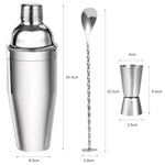 3 Pièces Shaker à Cocktail Set en Acier Inoxydable - Wior