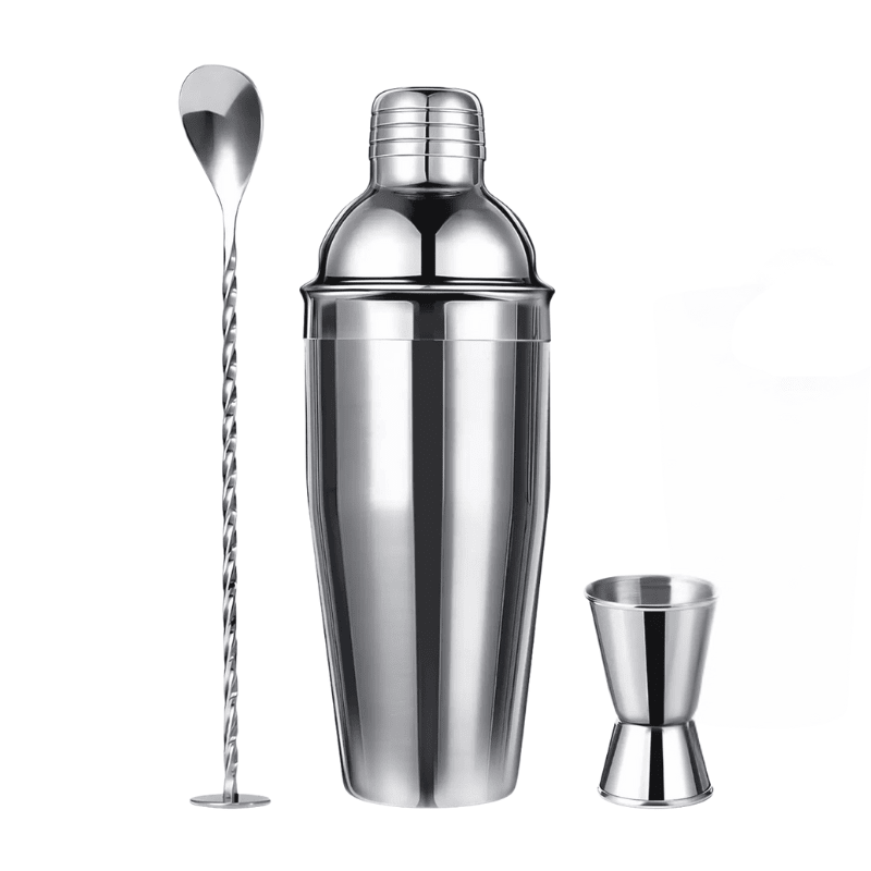 3 Pièces Shaker à Cocktail Set en Acier Inoxydable - Wior
