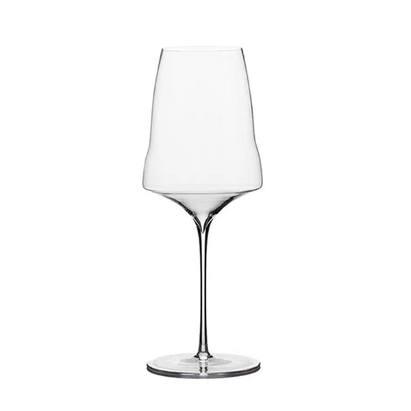 Verre à vin blanc soufflé à la main de 440ml, cristal transparent sur fond blanc