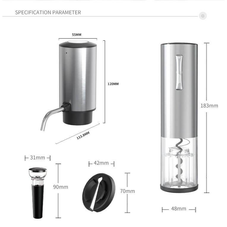 5 en 1 ensemble ouvre-bouteille électrique rechargeable