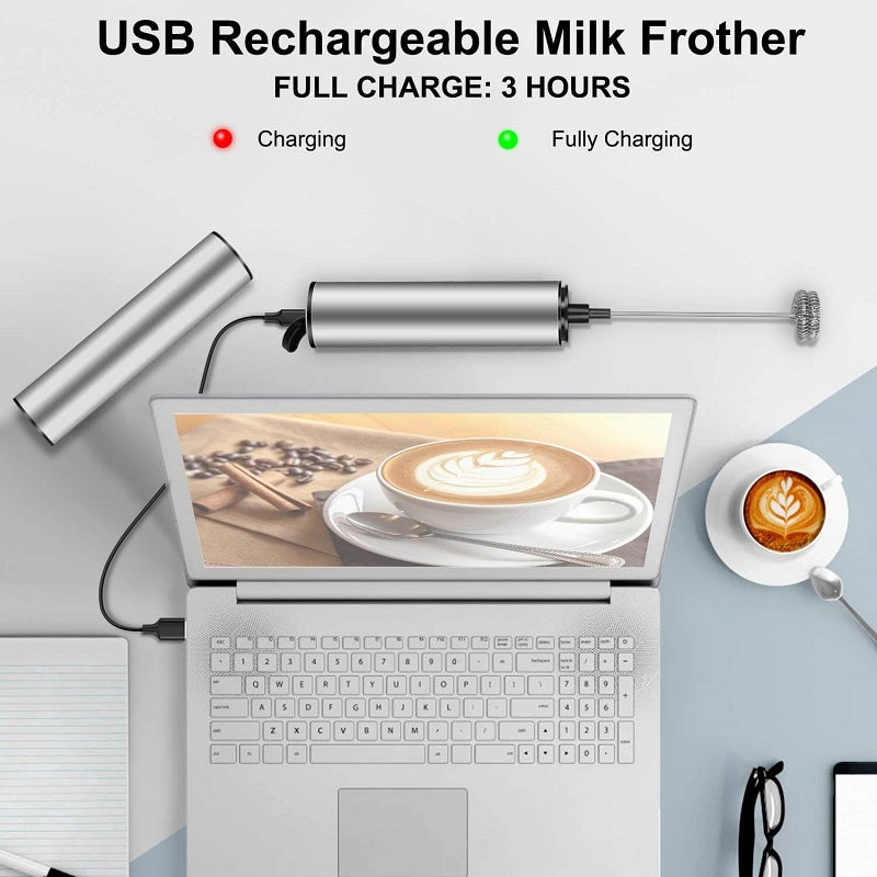 Mousseur à Lait USB avec Dual Fouet Tête