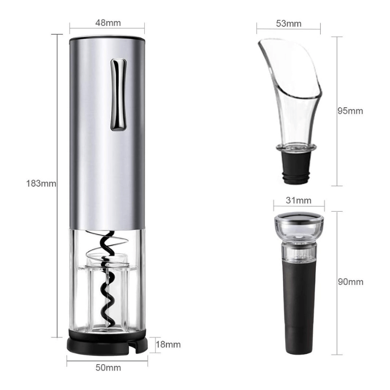 Tire Bouchon Electrique Rechargeable Avec Coupe-Capsule, Bouchon de Vin Sous Vide, Verseur de Vin Wior