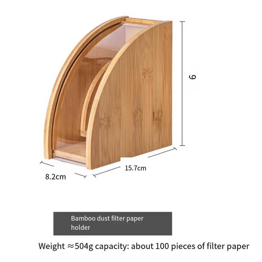 boîte de stockage en bambou de papier filtre à café