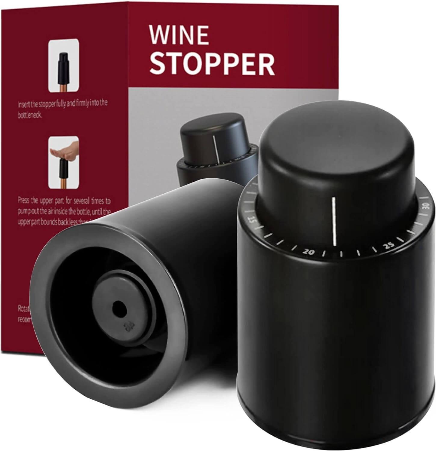 Bouchon Bouteille Vin Réutilisable avec Echelle de Temps - Wior