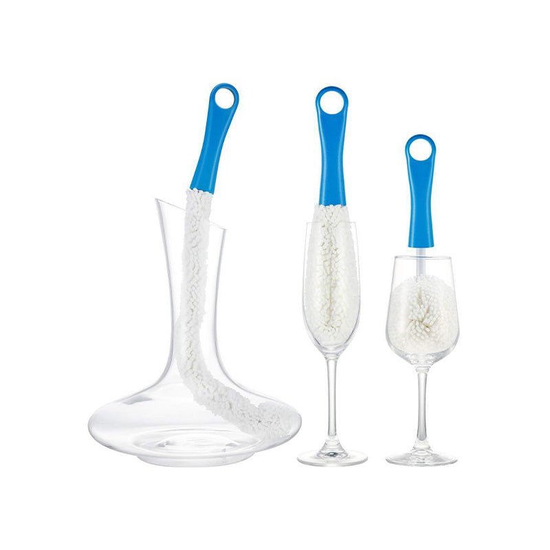Brosse Flexible 3 Pièces pour Carafe à Vin et Verres - Wior