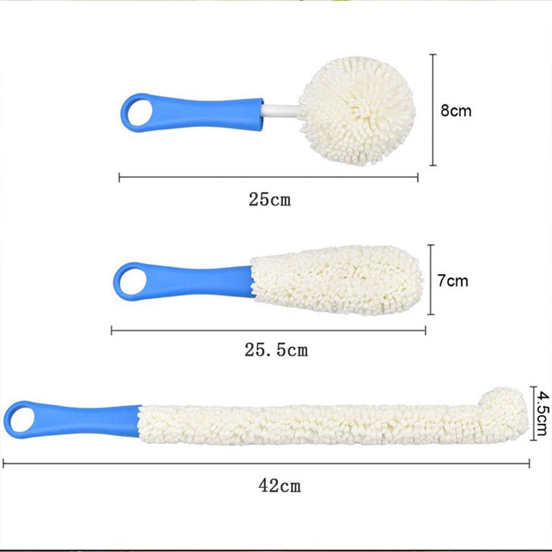 Brosse Flexible 3 Pièces pour Carafe à Vin et Verres - Wior