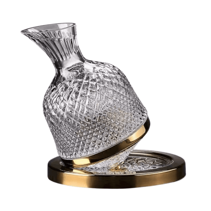 Carafe à décanter avec base en cristal transparent, design élégant et épuré