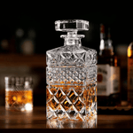 Carafe à whisky vintage en cristal taillé – Motif écossais - Wior