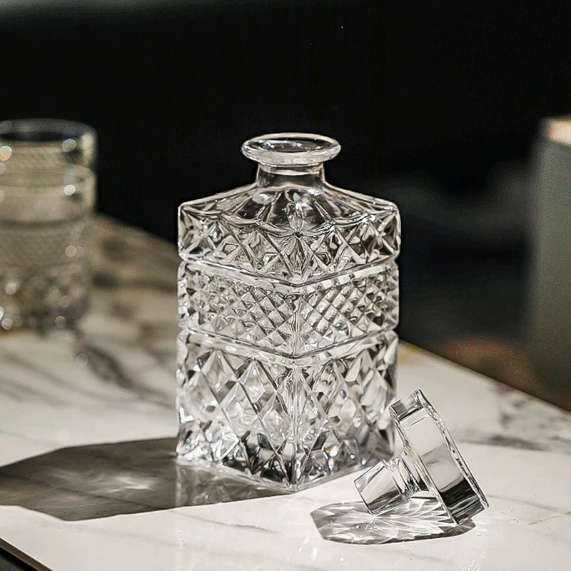 Carafe à whisky vintage en cristal taillé – Motif écossais - Wior