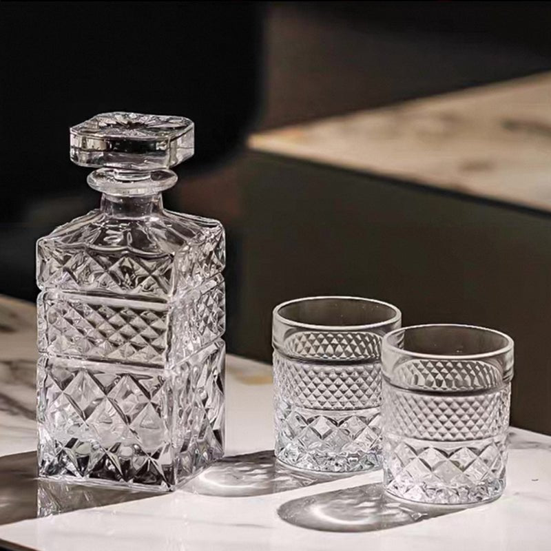 Carafe à whisky vintage en cristal taillé – Motif écossais - Wior