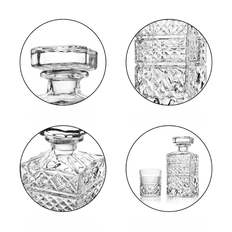 Carafe à whisky vintage en cristal taillé – Motif écossais - Wior