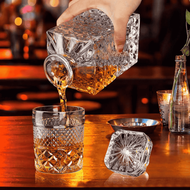 Carafe à whisky vintage en cristal taillé – Motif écossais - Wior