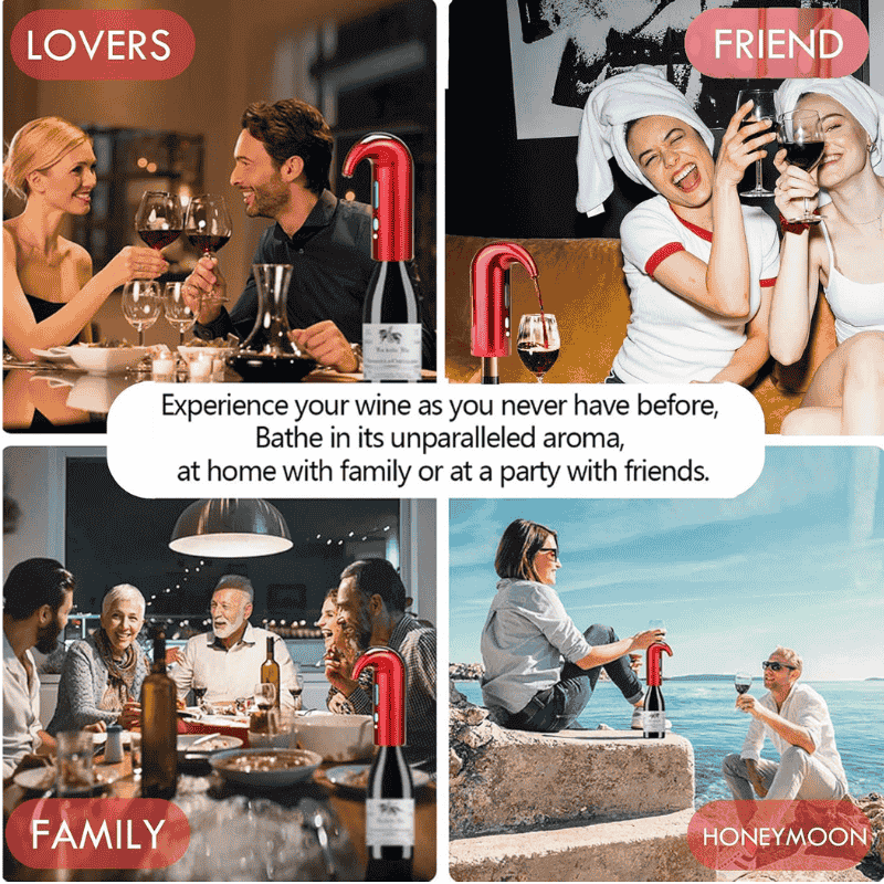 Carafe de Vin Portable à Une Touche Multi-intelligent avec Rechargeable USB - Wior