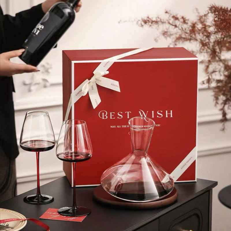 Carafe Décanteur & Verres Cristal - Coffret Cadeau - Wior