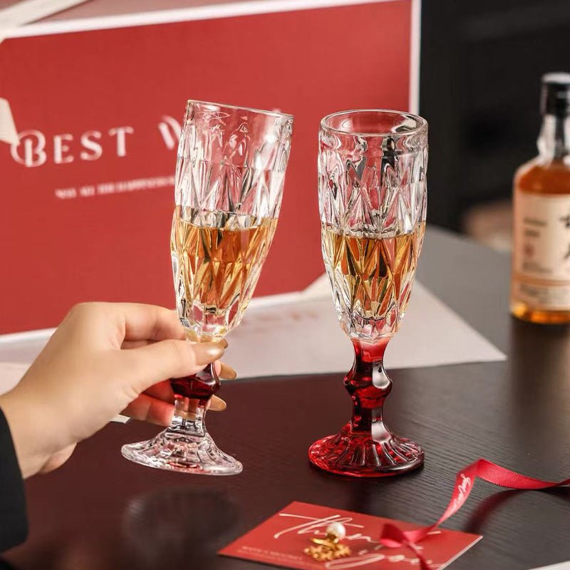 Coffret Cadeau 2 Verres à Champagne en Cristal pour Mariage, Noël - Wior