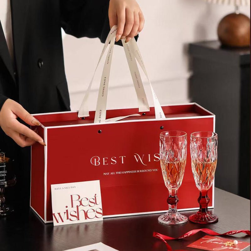 Coffret Cadeau 2 Verres à Champagne en Cristal pour Mariage, Noël - Wior