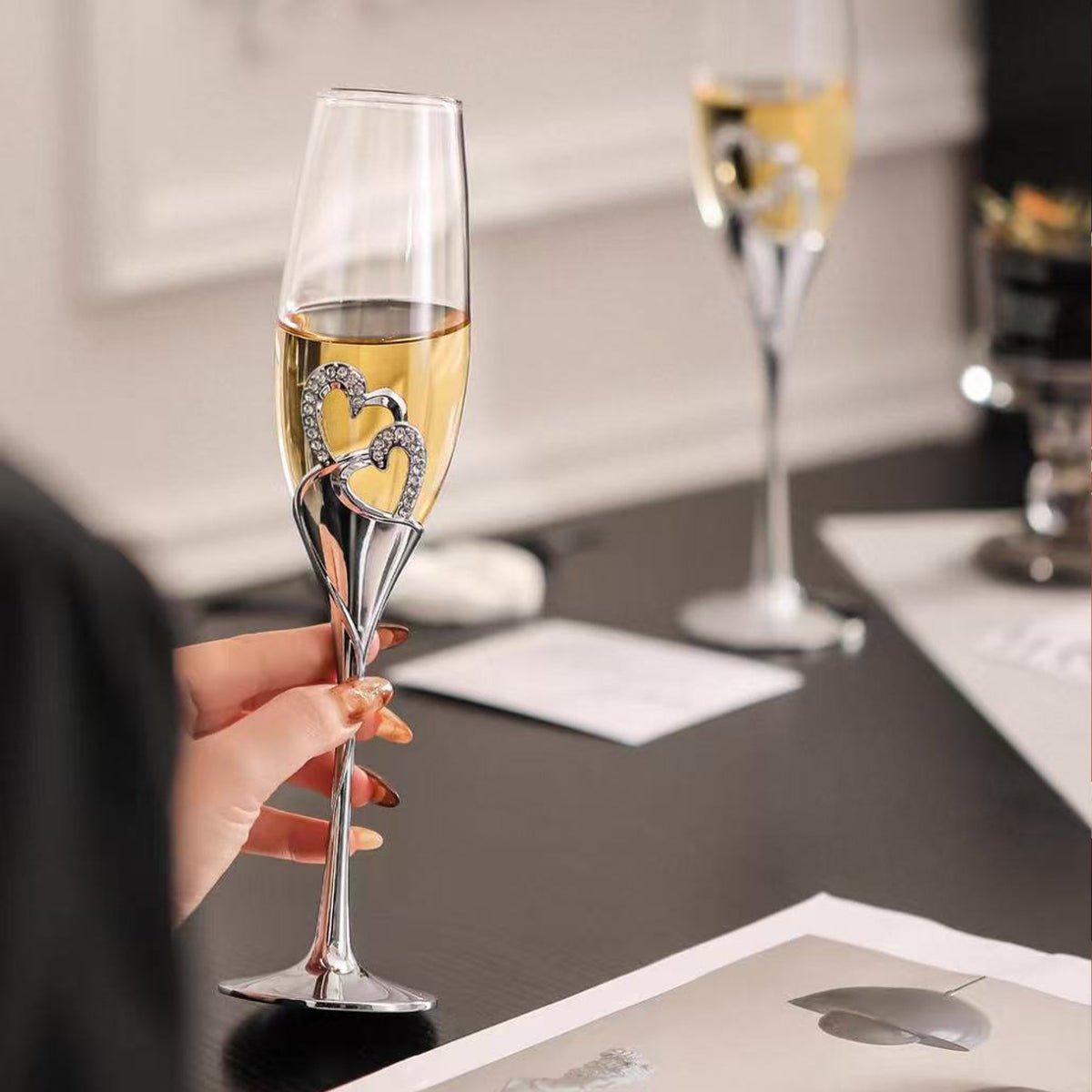 Coffret Vin 2 Verres à Vin pour Mariage, Saint-Valentin - Wior