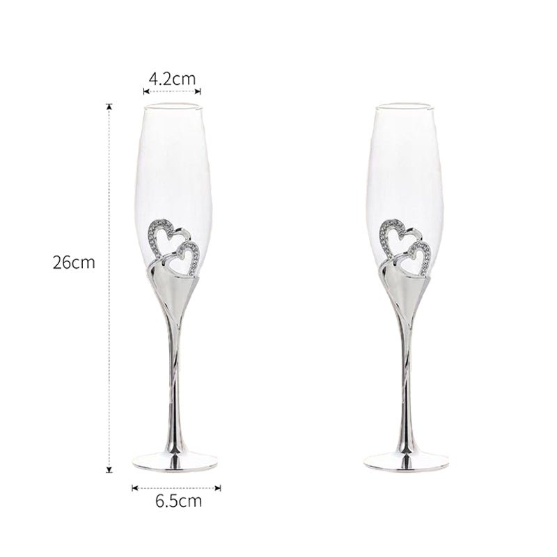 Coffret Vin 2 Verres à Vin pour Mariage, Saint-Valentin - Wior