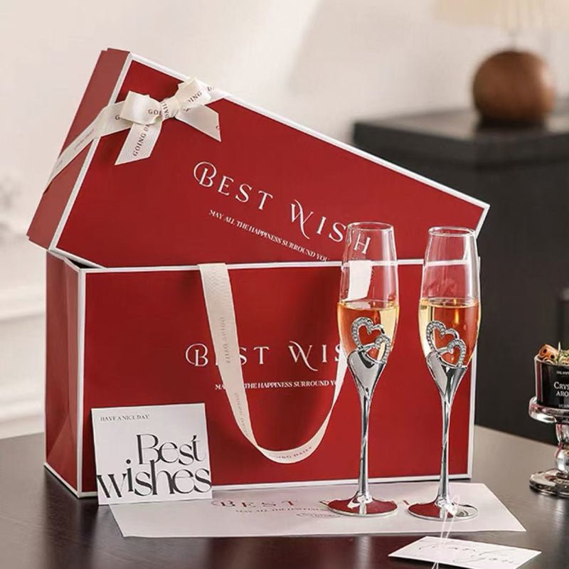 Coffret Vin 2 Verres à Vin pour Mariage, Saint-Valentin - Wior