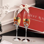 Coffret Vin 2 Verres à Vin pour Mariage, Saint-Valentin - Wior
