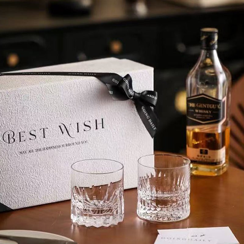 Coffret whisky luxe avec verres à whisky cristal, idée cadeau homme premium