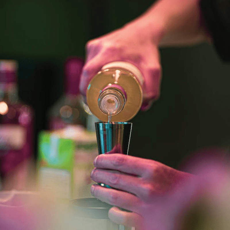 Doseur cocktail en acier inoxydable 304 pour kit cocktail, vue de détail sur fond blanc