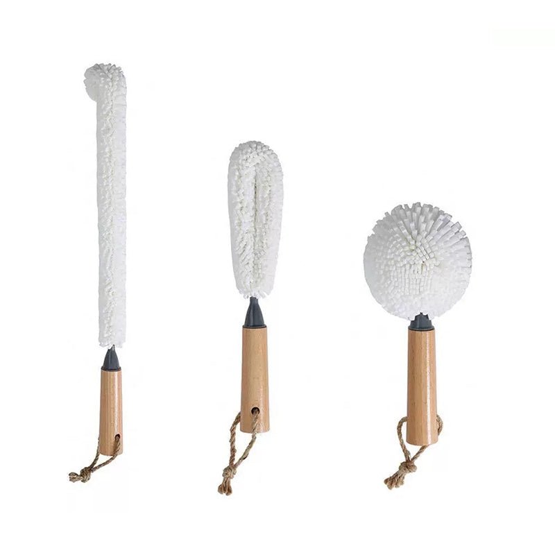 Lot de 3 Brosses Souples pour Verres à Vin, Carafes et Bouteilles - Wior