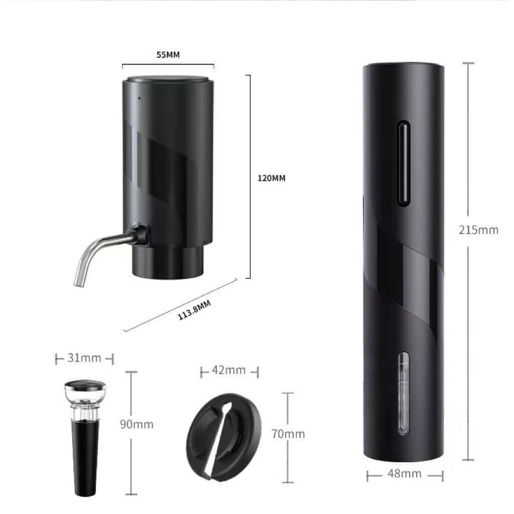 Ouvre Bouteille Electrique 5 en 1 Coffret Cadeau avec Aérateur de Vin - Wior