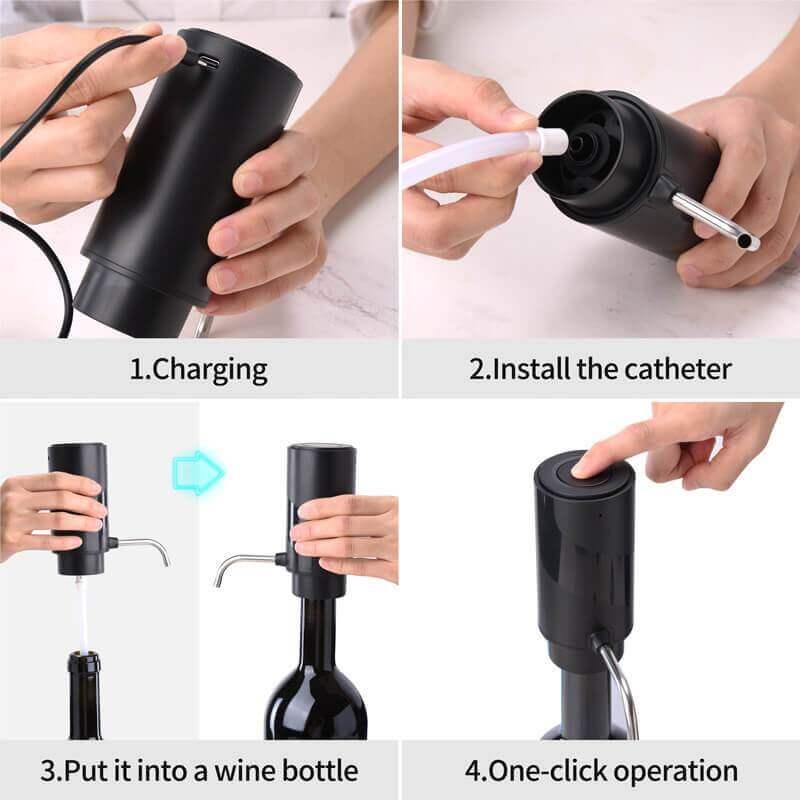 Ouvre Bouteille Electrique 5 en 1 Coffret Cadeau avec Aérateur de Vin - Wior