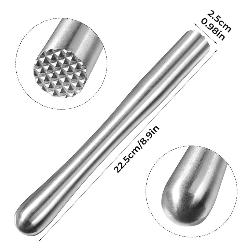 Pilon Cocktail en Acier Inoxydable Professionnel - Wior