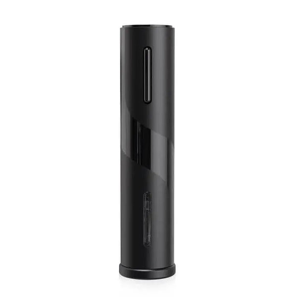 Tire bouchon électrique rechargeable noir avec design ergonomique posé sur une table blanche