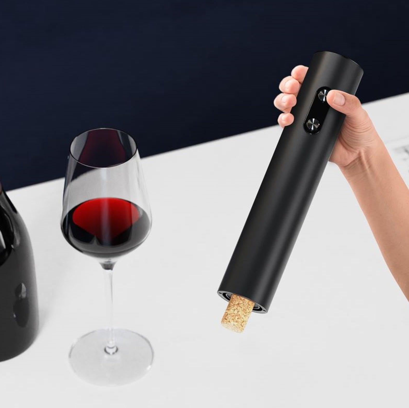 Set de 5 Pièces Tire Bouchon Electrique avec Coupe-Capsule, Bec a Vin, Bouchon à Vin - Wior