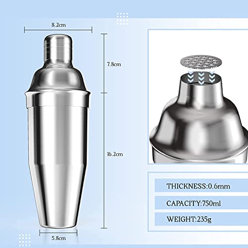 shaker à cocktail 750ml en acier inoxydable professionnel - Wior