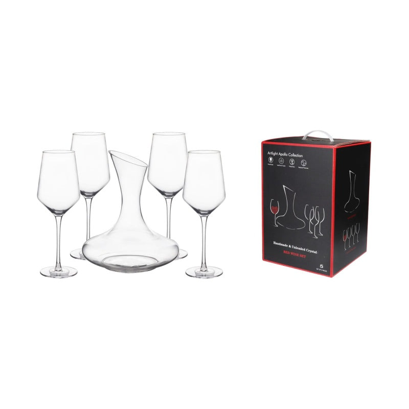 Variante de l’ensemble avec carafe à décanter et verres à vin