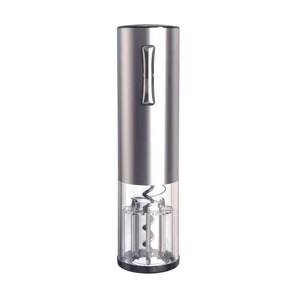 Tire bouchon électrique en aluminium argent avec poignée ergonomique et socle de recharge