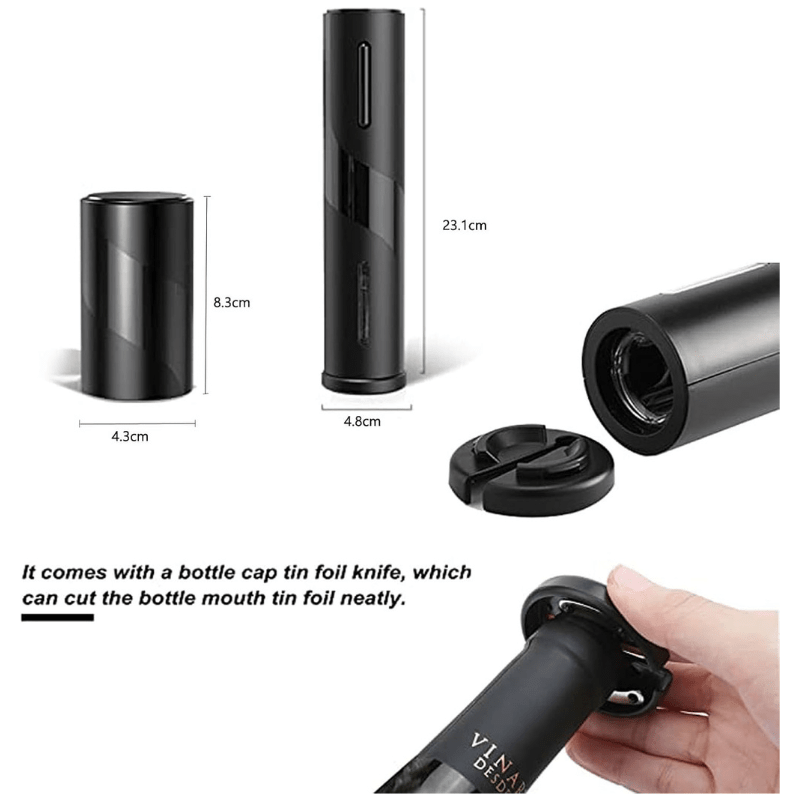 Tire-bouchon électrique pour bouteille de vin et de bière - Coupe-capsule magnétique - Wior