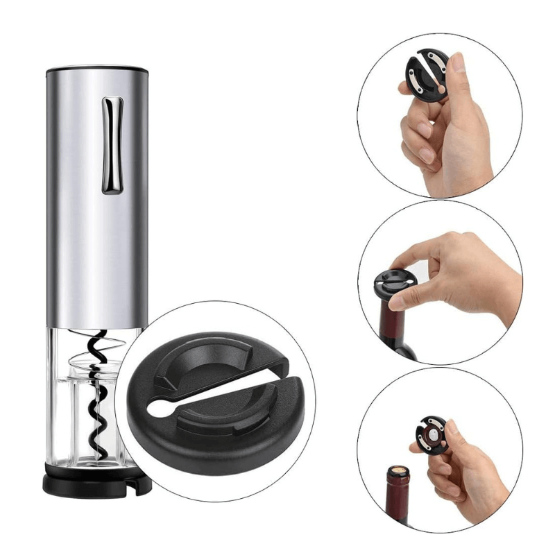 Tire Bouchon Electrique Rechargeable Avec Coupe-Capsule, Bouchon de Vin Sous Vide, Verseur de Vin - Wior