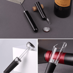 Tire-Bouchon Pompe à Air 2-en-1 avec Bouchon et Bec Verseur Vin - Wior