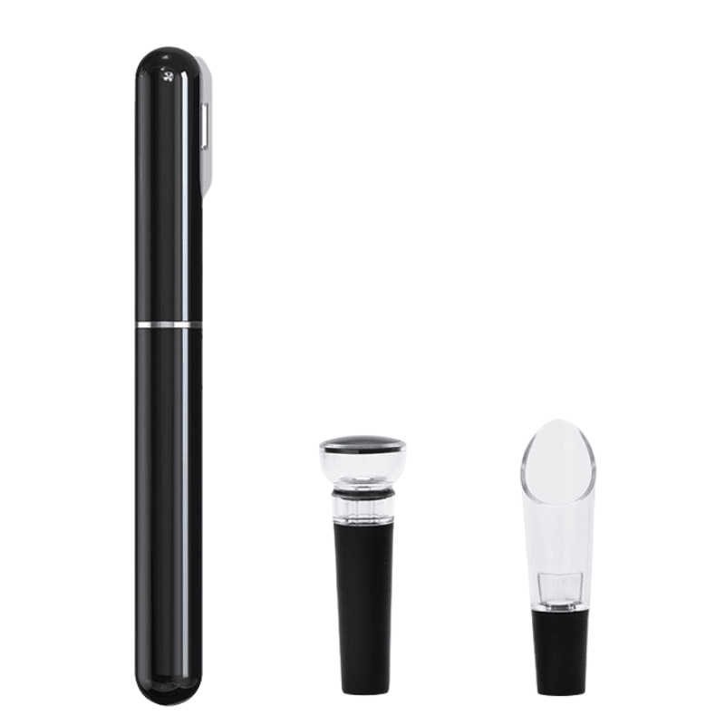 Tire-Bouchon Pompe à Air 2-en-1 avec Bouchon et Bec Verseur Vin - Wior