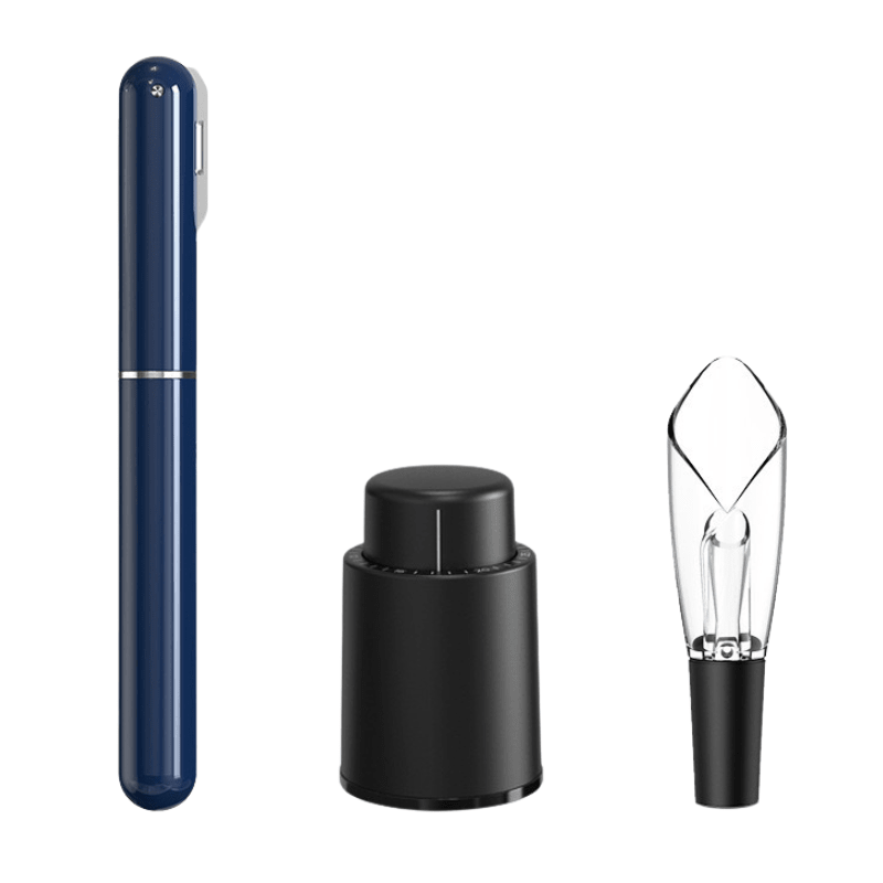 Tire-Bouchon Pompe à Air 2-en-1 avec Bouchon et Bec Verseur Vin - Wior