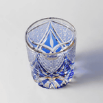 Verre à Whisky en Cristal Bleu Taillé à la Main - Wior