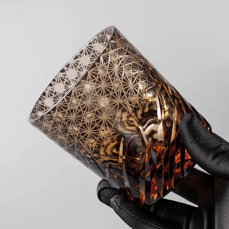 Verre à Whisky en Cristal Brun Taillé à la Main - Wior