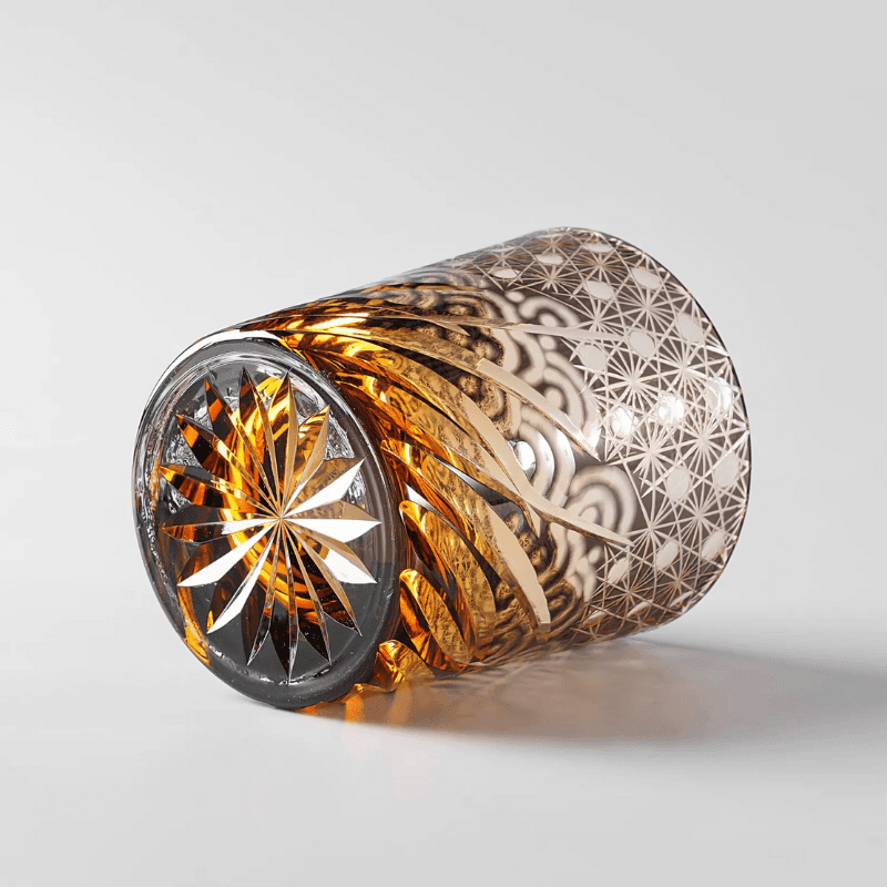 Verre à Whisky en Cristal Brun Taillé à la Main - Wior